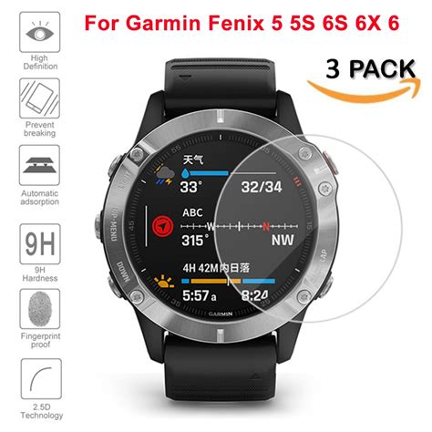 3pcs Ultra Clear Tempered Glass Premium Screen For Garmin Fenix 6X 6S 6