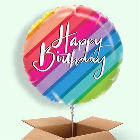 Rainbow Happy Birthday Balloons In A Box Party Save Smile