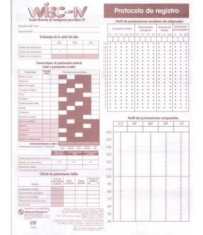 Escala Wechsler De Inteligencia Para Ni Os Wisc Iv Psicorevista