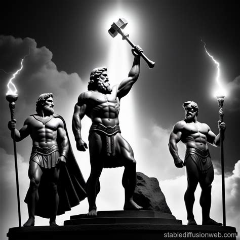 Zeus Athena And Hephaestus Greek Gods Triad Stable Diffusion Online