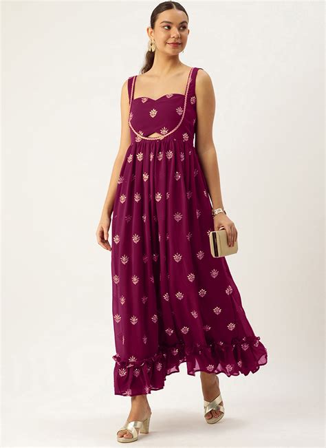 Buy Indian Ethnic Clothing Diwali Magenta Dresses