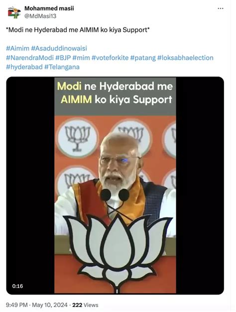 Fact Check Edited Video Peddled As Modi Supporting Aimim In Telangana