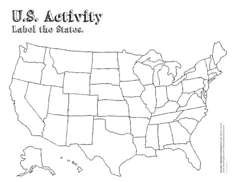 United States Map Quiz Printable Worksheet