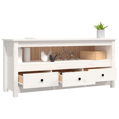 Meuble Tv Meuble Hi Fi Meuble Tv Blanc X X Cm Bois De Pin