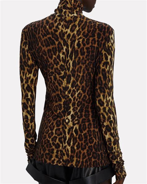 Norma Kamali Leopard Print Turtleneck Top Intermix®