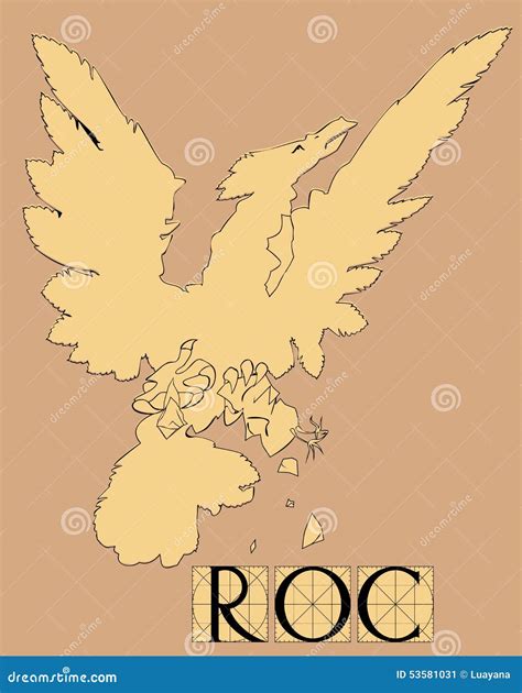 Roc bird with title stock vector. Illustration of mythological - 53581031