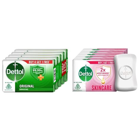 Buy Dettol Original Germ Protection Bathing Soap Bar Buy 4 Get 1 Free 75g Each And Dettol