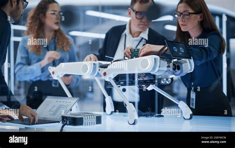 professional multicultural team  female  male engineers