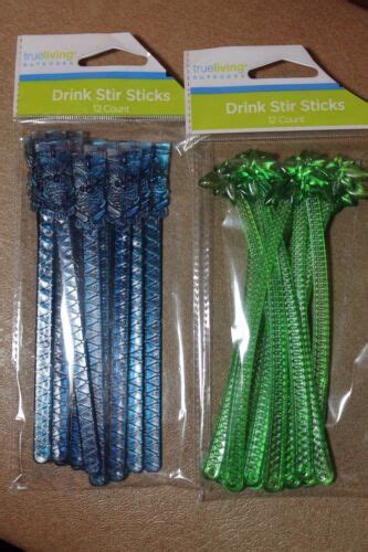 12 Pc Long Drinks Stirrers Palm Tree Or Tiki Mask Shape Bar Cocktail