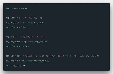 How To Create Numpy Arrays From Python Data Structures