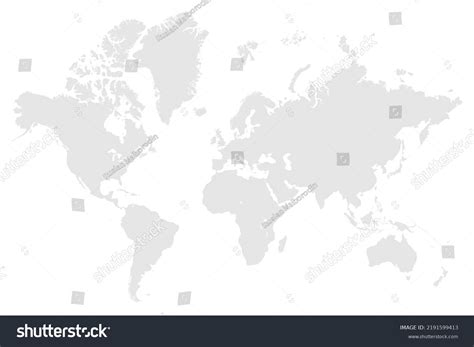 High Resolution White Map Of The World Royalty Free Stock Vector