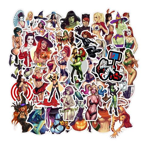 50pcs Computer Sticker Waterproof Tease Vulgar Sexy Beauty Girls Stickers Laptop Skateboard