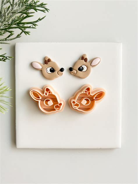 Reindeer Set Reindeer Polymer Clay Cutter Christmas Polymer Clay Cutter Christmas Polymer Clay ...