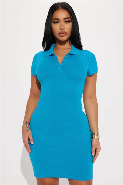 Nila Collared Mini Dress Turquoise Fashion Nova Dresses Fashion Nova