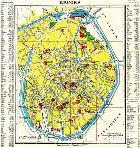 Old map of Brügge (Bruges) in 1909. Buy vintage map replica poster ...