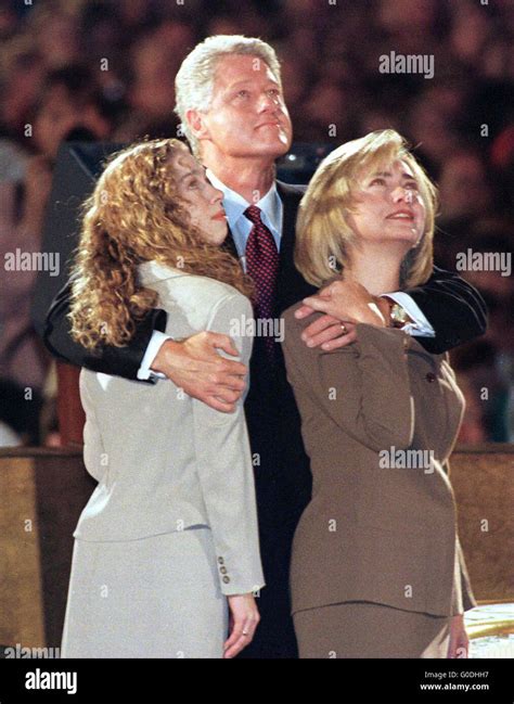 American President Bill Clinton with the First Lady Hillary Clinton and ...