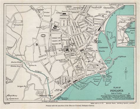 Par Sands And Harbour Sea Coast Chart Cornwall Admiralty 1943 Old