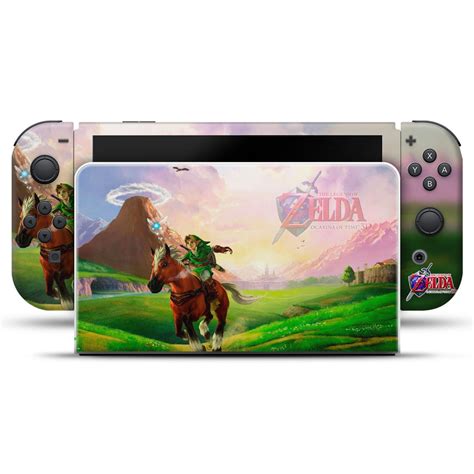 Kit Nintendo Switch Oled Skin E Capa Anti Poeira Zelda Ocarina Of