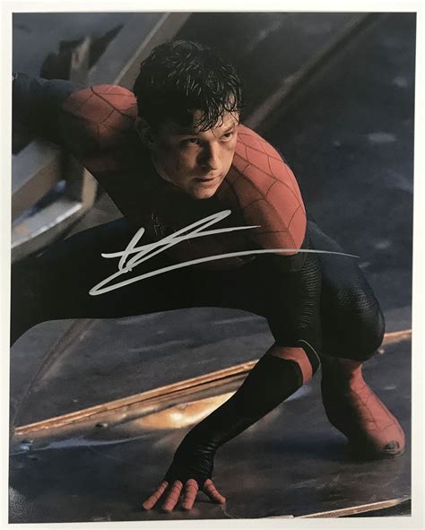 Tom Holland Autographed Spider Man Glossy 8x10 Photo AACS Autographs