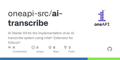 GitHub Oneapi Src Ai Transcribe AI Starter Kit For The