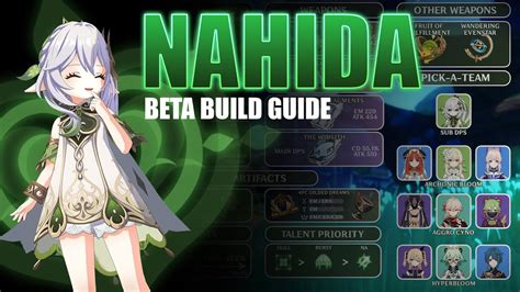 GENSHIN IMPACT 3 2 NAHIDA BUILD GUIDE BASED ON BETA YouTube