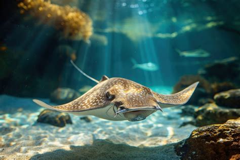 Underwater photo stingray swimming animal | Premium Photo - rawpixel