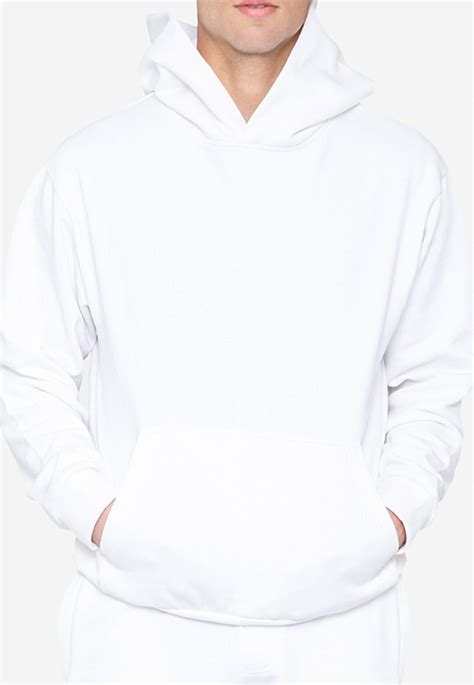 Blank White Urban Hoodie Sweatshirt Loose Fit With No Drawstring Hoodie ...