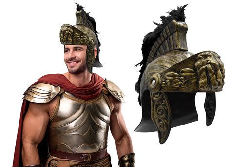 nicky bigs novelties adult roman helmet  red fake feather plume