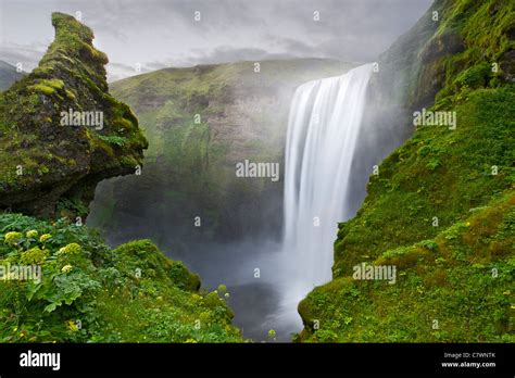 Skogar waterfall in southwest Iceland Stock Photo - Alamy