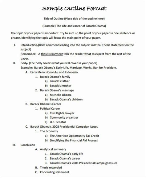 30 Sample Outlines for Research Papers | Example Document Template