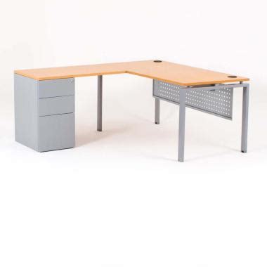 Bureau d angle OPTIMUM retour accroché et caisson BD Mobilier