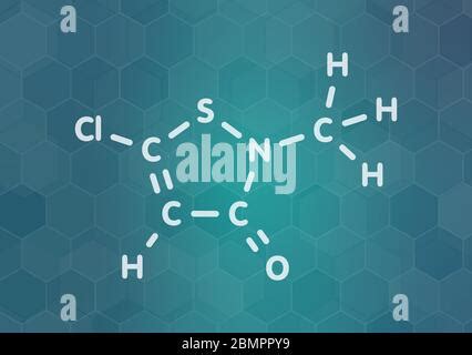 Methylchloroisothiazolinone preservative molecule, chemical structure ...