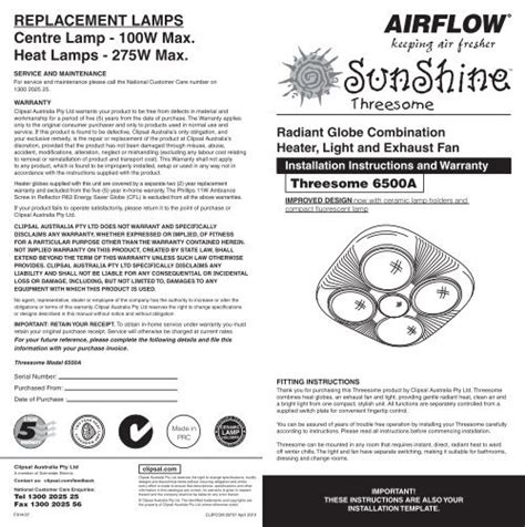 Installation Instructions F91407 Threesome 6500a Clipsal