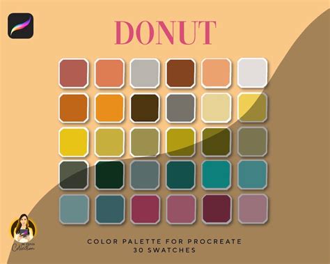 Donut Procreate Color Palette 30 Swatch Sweet Tones Etsy Hong Kong