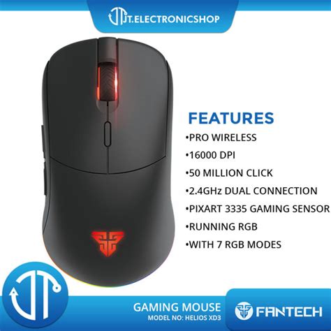 JT Electronicshop Fantech Mouse XD3 Helios Wireless Programmable RGB