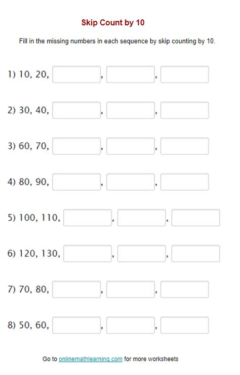 Skip Counting By 10 Worksheets Made By Teachers Worksheets Library