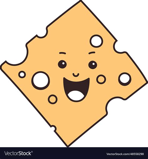 Cheese slice character Royalty Free Vector Image