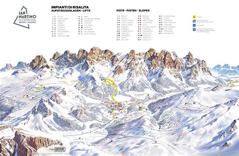 Skimap San Martino Di Castrozza E Passo Rolle Piste E Impianti Di Risalita