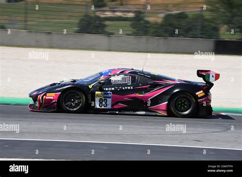 Scarperia IT July 2 2021 Ferrari 488 GT3 Evo Of Team Iron Linx Drive