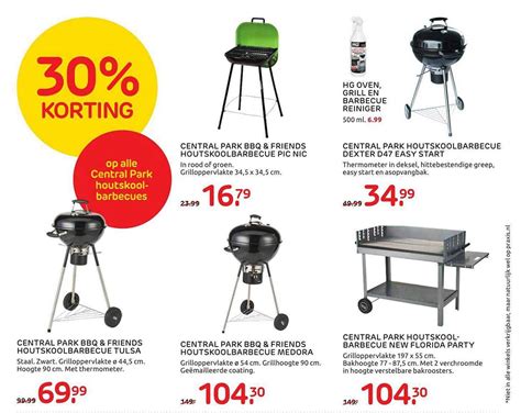 30 Korting Op Alle Central Park Houtskoolbarbecues Aanbieding Bij