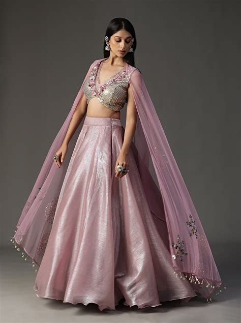 Lilac Organza Lehenga Set