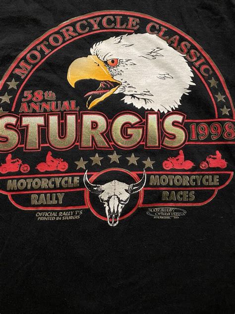 Vintage Sturgis Motorcycle Rally 1998 Races Tee Shirt Gem