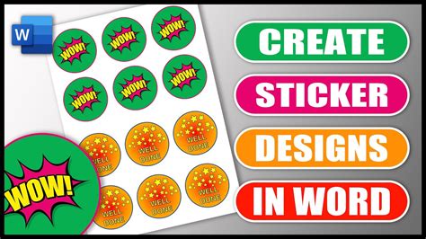 How To Create Sticker Designs In Word Easy Tutorial Youtube