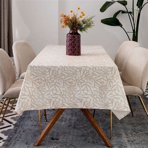 Nappe Enduite Anti Taches En Coton Beige X Cm Romantic Maisons