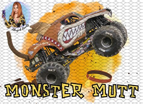 Monster Jam Monster Mutt Monster Truck PNG Digital File - Etsy Canada