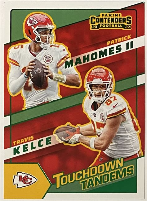 Patrick Mahomes Travis Kelce Panini Contenders Football Kansas