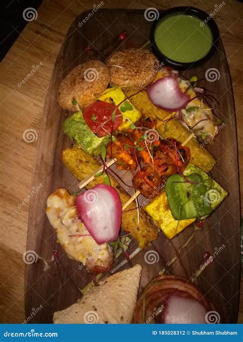 Veg Platter Of Grilled Famous Food Served In The Restaurant In Well