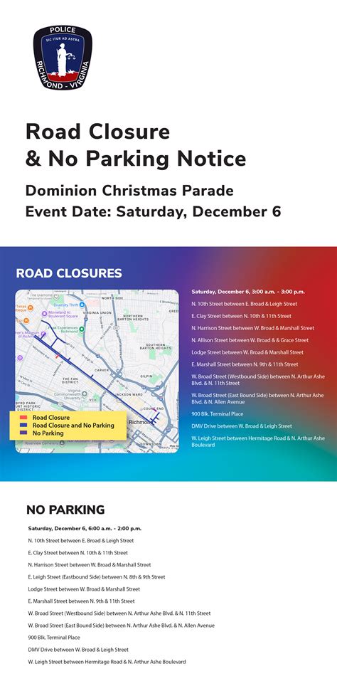 2025 Road Closures for Dominion Energy Christmas Parade | Richmond