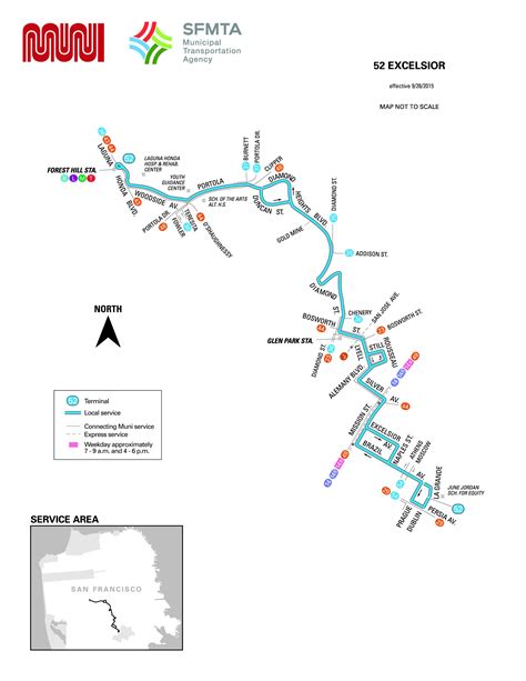 52 Excelsior Bus Schedule Sf Muni Sf Bay Transit