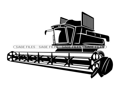 Combine Harvester SVG Farm Svg Combine Svg Combine Clipart